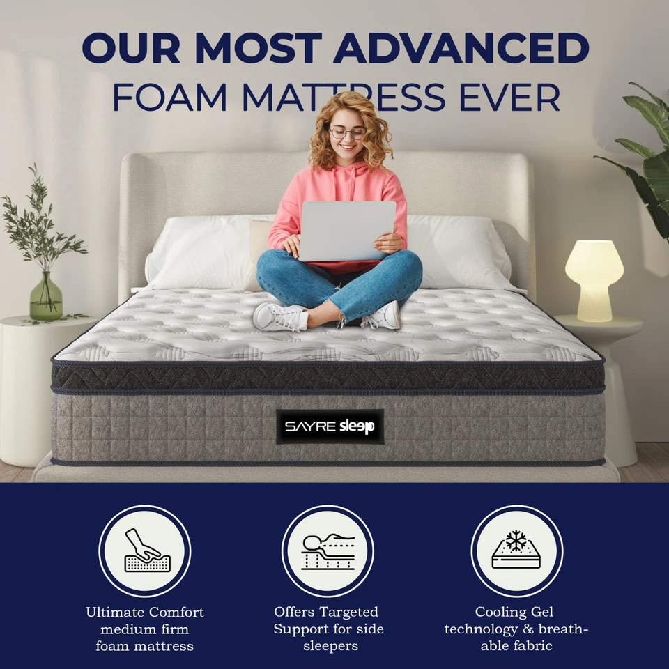 Hybrid Mattress 10" 12" – Medium Firm or Firm, Bed in a Box, All Sizes USA Made - Image 3 of 4