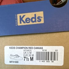 Keds Champion Women s Red/White Canvas Lace-Up Low Top Sneaker US 7.5 M