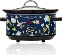 Laura Ashley 3.5L Slow Cooker with 3 Heat Settings, Ceramic Pot with Glass Lid