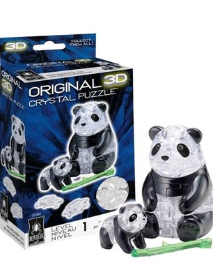 BePuzzled Panda and Baby Original 3D Crystal Puzzle -Ages 12+- NEW-50 Pieces 