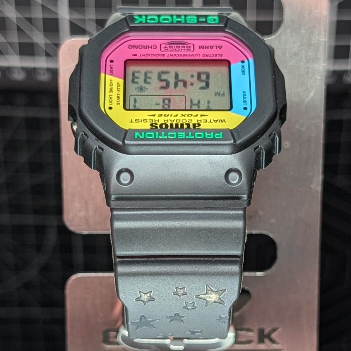 Casio G-Shock ATMOS DW-5600 Rasta Black Pink Limited Numbered