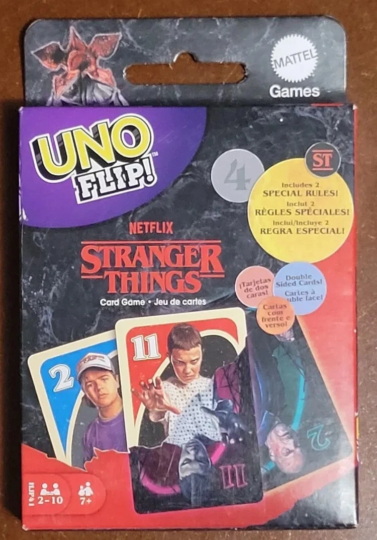  Mattel Games UNO FLIP! STRANGER THINGS Card Game with