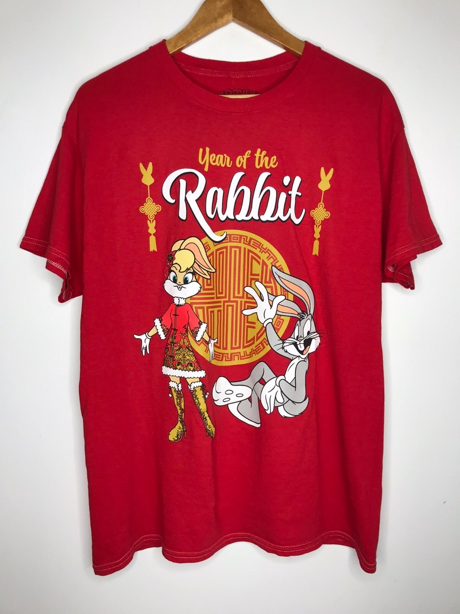 【DIMANCHE】BUNNY LETTER T-SHIRT Looney Tunes Year Of The Rabbit Men's Medium T-Shirt Chinese
