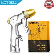 FANHAO Upgrade Garden Hose Nozzle Sprayer, 100% Heavy Duty Metal Handheld Wat...