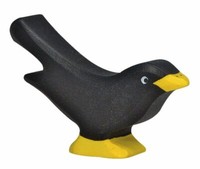 Amsel Von Holztiger Holzvogel Holzamsel Holztier Handgefertigt Spielgut-Siegel