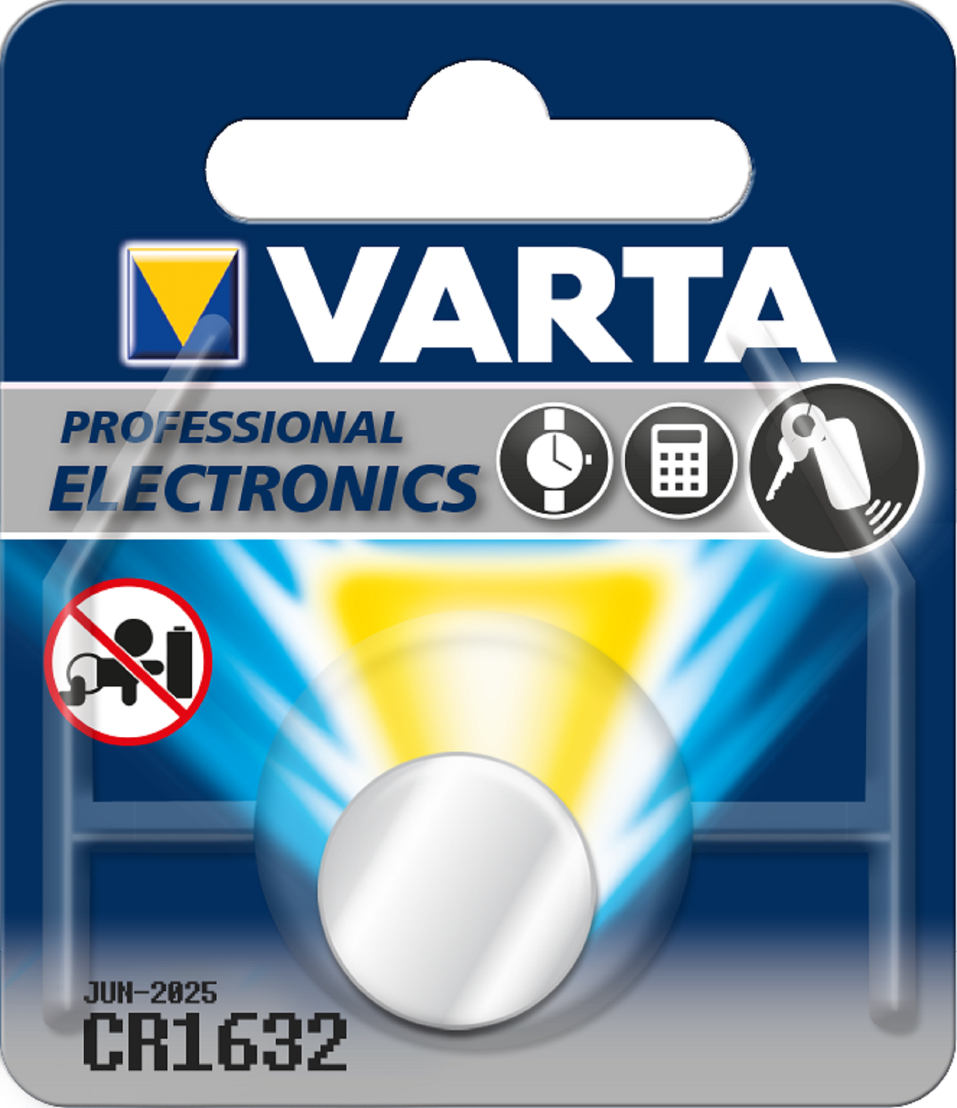 5X Varta Electronics Lithium Cr 1632 Knopfzelle 140Mah 3V Blister