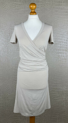 B.C. BEST CONNECTIONS Damen Gr. 34 Stretch Jersey Wickel Kleid beige Dress 407