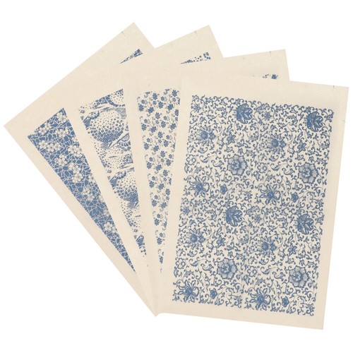 4 Sheets Ceramic Transfers Decorative Pottery Decal Burnt Stickers Clay