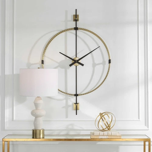 Time Flies Large Contemporary Modern Wall Clock Braided Frame ~ Uttermost 06106 - Picture 1 of 6