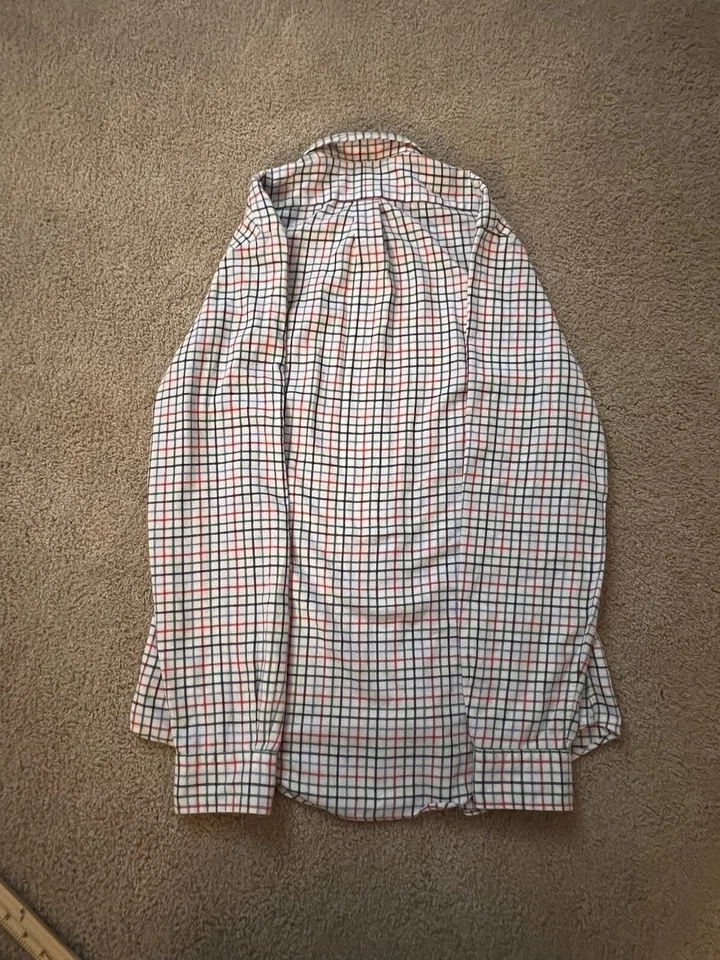 Camisa de vestir Ralph Lauren para hombre de franela roja azul verde con botones talla M calce ajustado Foto 4 de 4