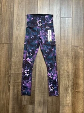 $120 NEW Smartwool Active 7/8 Legging Womens Purple Iris Watercolor WOOL