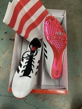 Slightly Used. Size 12 Adizero Prime Track spikes Box, Shoe Bag and Spikes.