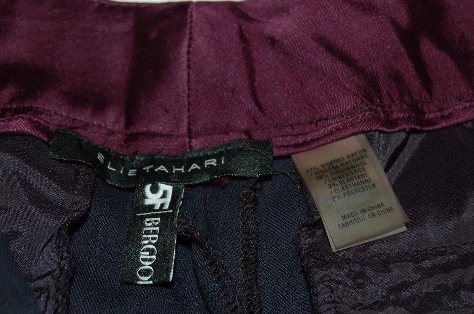 Pantalones para mujer Elie Tahari Bergdorf Goodman azul marino mezcla de lana talla M Foto 4 de 4