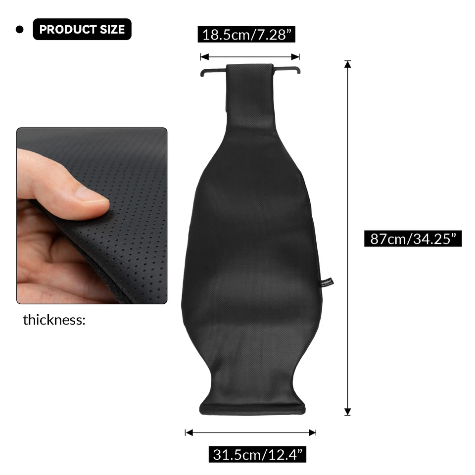 Soporte para respaldo de asiento de coche de cuero PU respaldo soporte lumbar cojín cintura almohada Foto 2 de 4