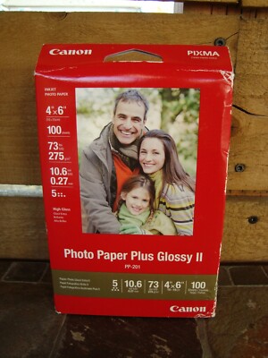 Canon Photo Paper Plus Glossy II 4'' x 6''  100 Sheets   #PP-201