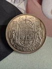1942 Canadian Silver 50 Cents Half Dollar Coin - Pleasing Patina Obverse Rim