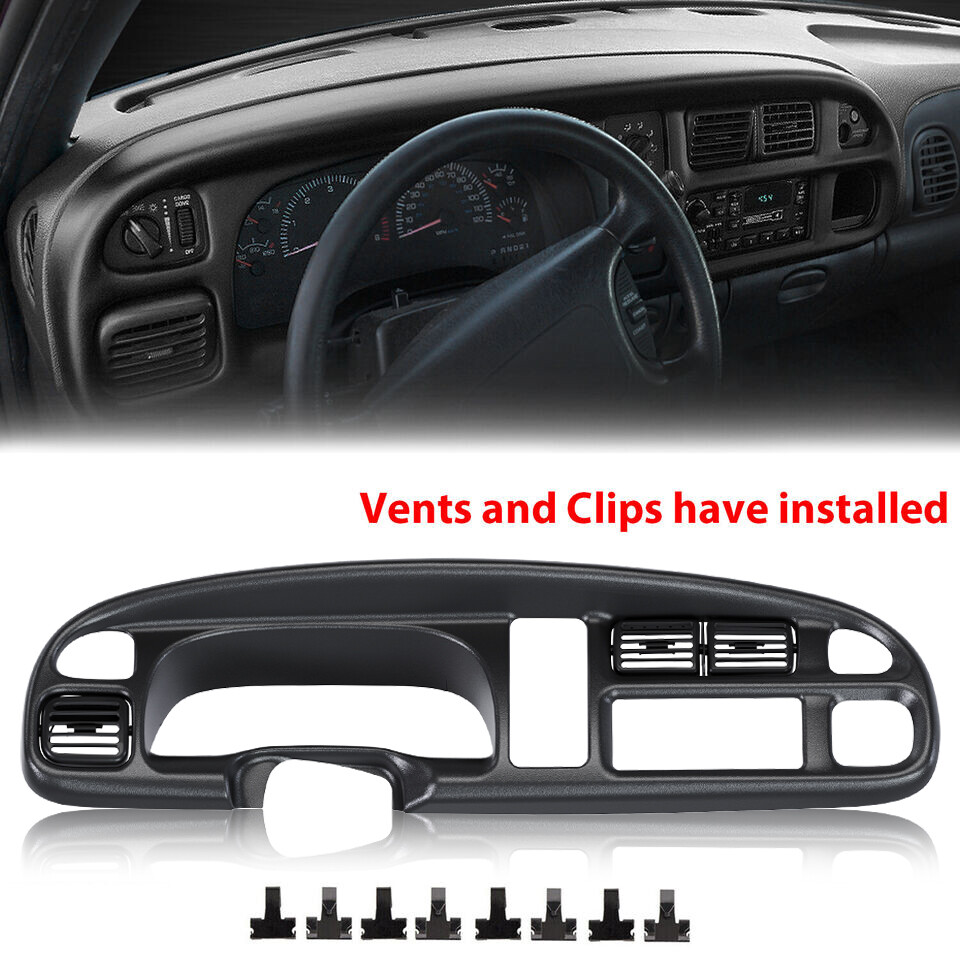 Fit For 1998-2002 Dodge Ram 1500 2500 3500 Double Din Dashboard Bezel W/ Vents - Foto 8