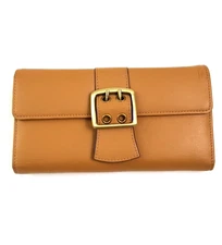 FRANKLIN COVEY Women's Soft Leather Tri Fold Wallet Checkbook Cover Brown