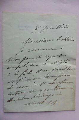 Lettre Autographe Princesse Mathilde Bonaparte cousine Napoléon III - IIe Empire - Photo 1/4