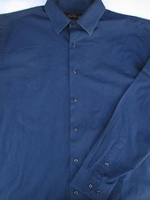 Ben Sherman Mens Button Front Long Sleeve Navy Cotton Stretch Shirt 17