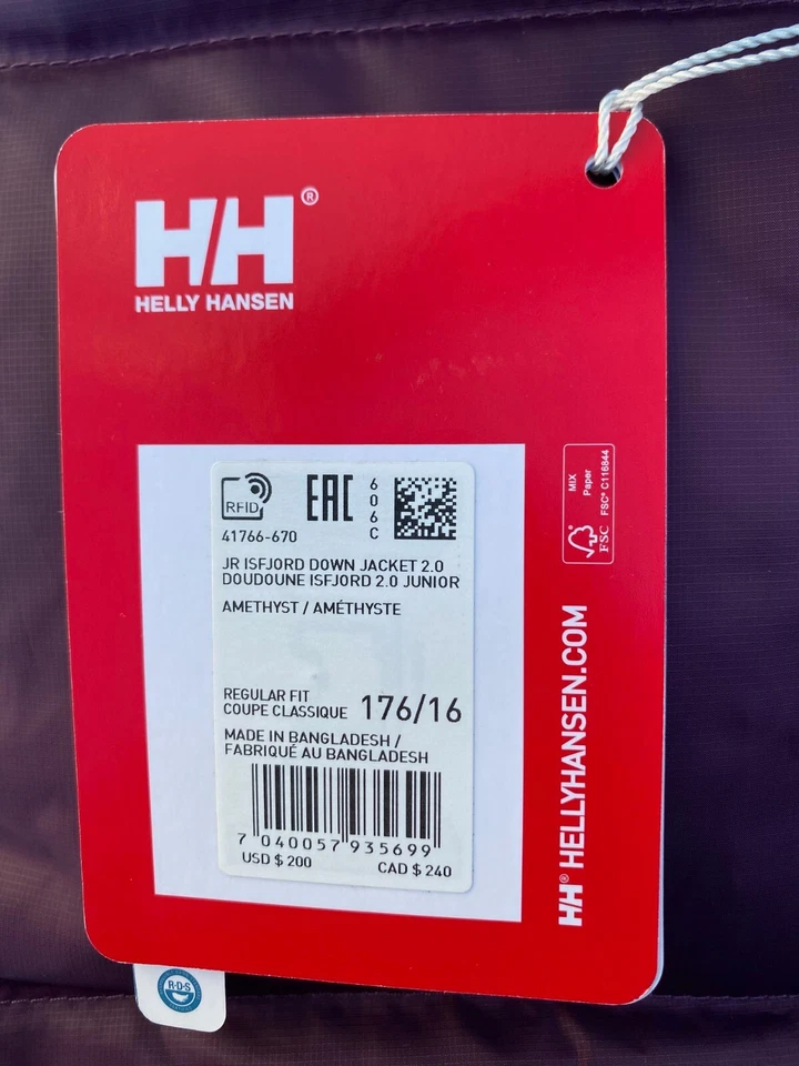 Chaqueta de plumón aislante para niña Helly Hansen PÚRPURA $200, talla: 16 Foto 3 de 4