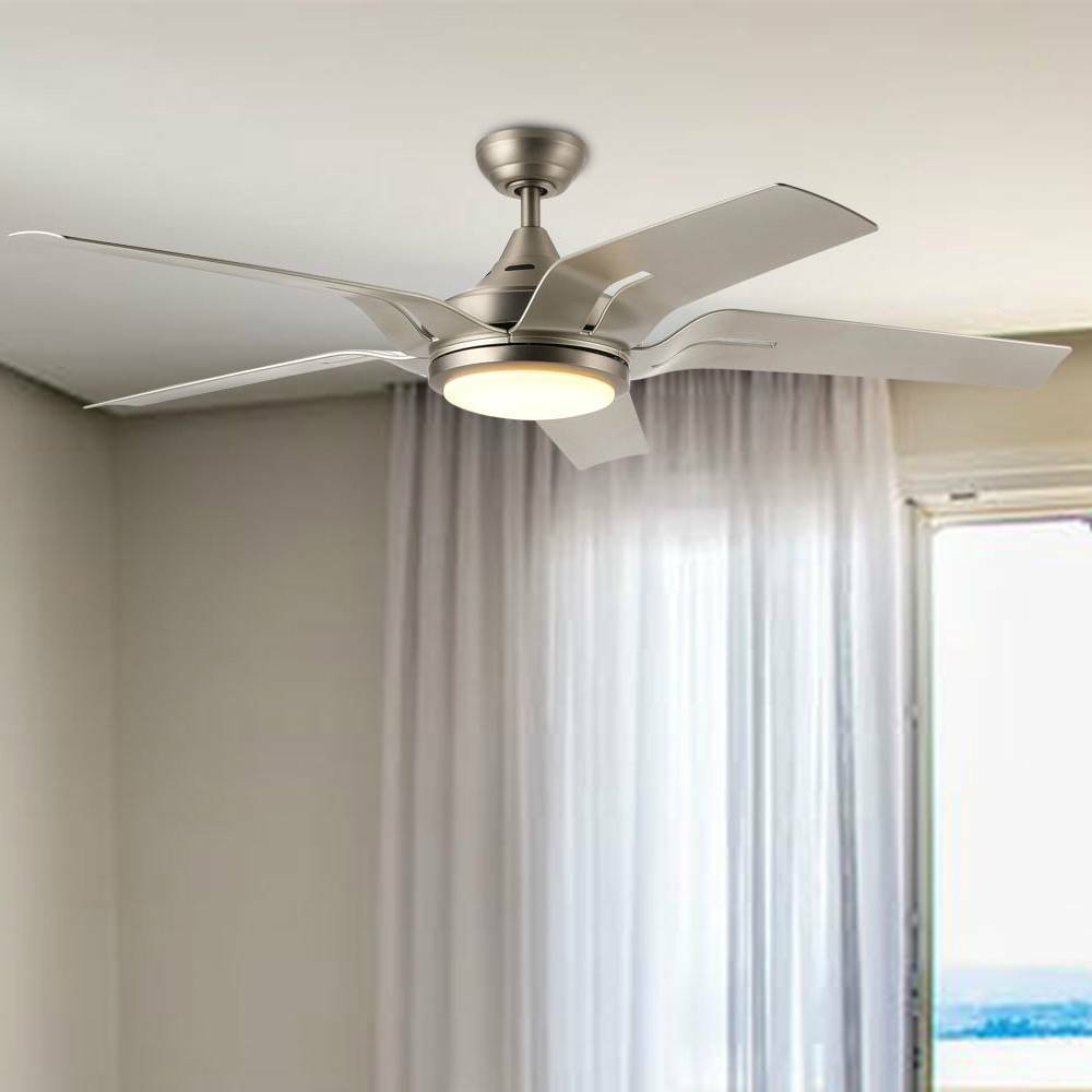 Possini Euro Segue 24 W Brushed Nickel 5 Light Ceiling Fan For