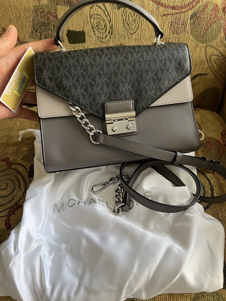 Michael kors sloan shop logo and leather satchel