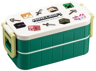 Skater Bento Box Minecraft Explorer 600ml Antibacterial 2 Tier for Women Made in