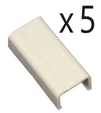 5 Pack - 1.75" Raceway Conduit Cable Management Wire Mold Joint Cover White