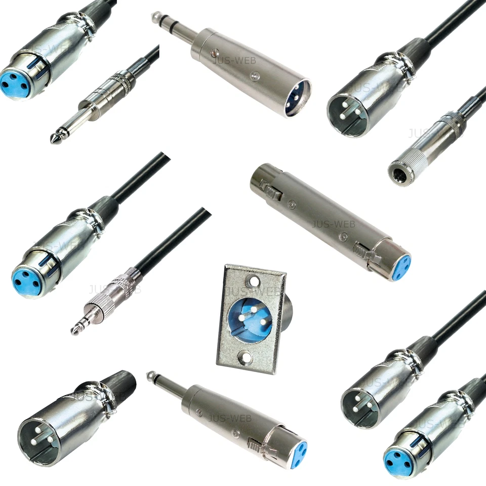 XLR Audio Kabel Mikrofon Adapter 3 polig Metall Stecker Buchse Klinke Cinch mic