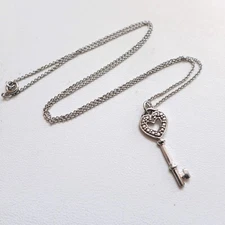 FAS 925 Sterling Silver Key Pendant Necklace