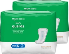 Amazon Basics Incontinence Guards for Men, 104 Count, One Size Fits Most, Max