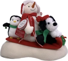 Hallmark Jingle Pals 2007 SNOW WHAT FUN SLEDDERS Sound Motion Tag Snowman & Pals