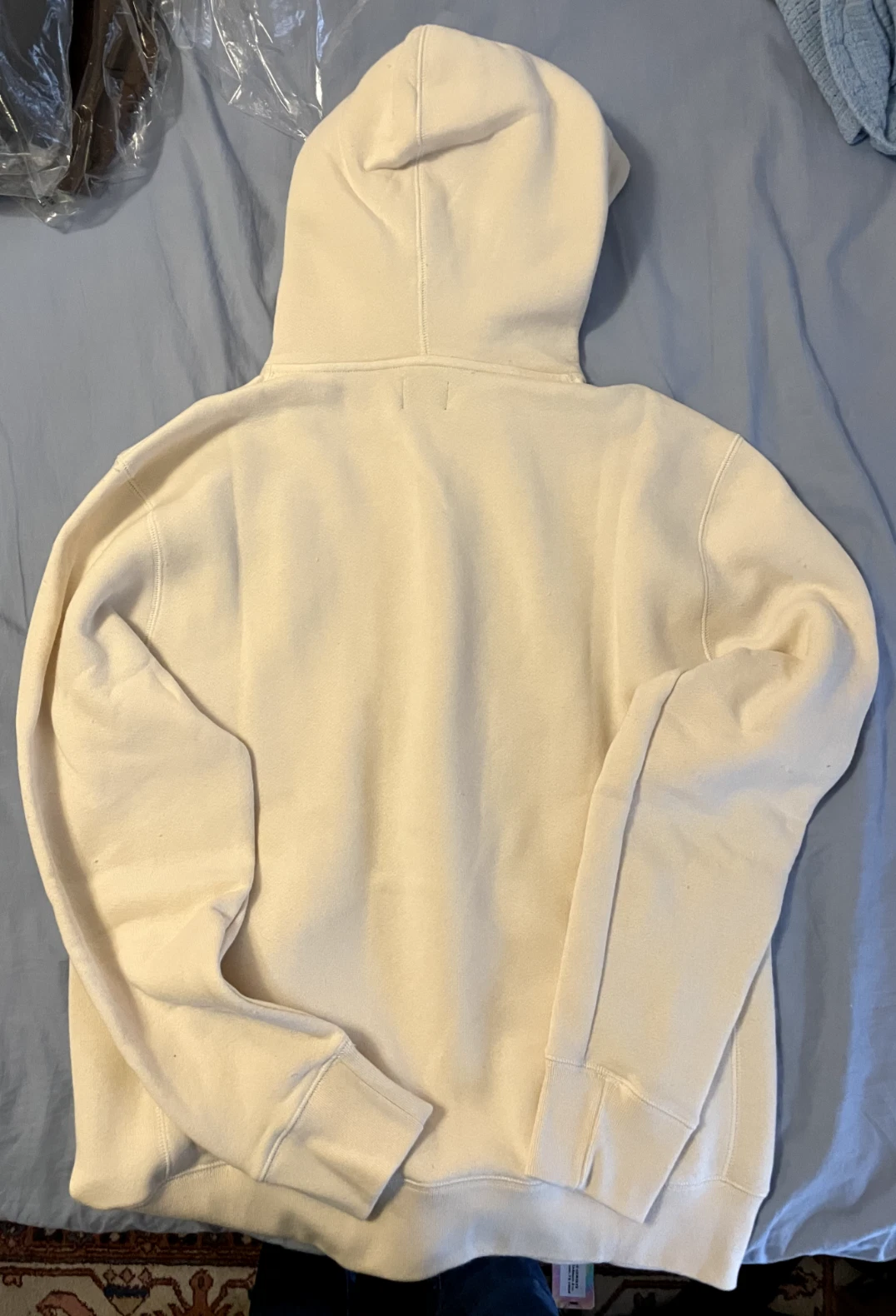 OFF WHITE Nuovo! Felpa con cappuccio Grundens x J Crew Natural Graphic $98. Made in USA