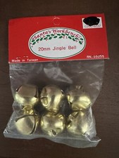 LOT 6 Shiny GOLD JINGLE BELLS  20mm 3/4"  Metal Craft CHRISTMAS Bells
