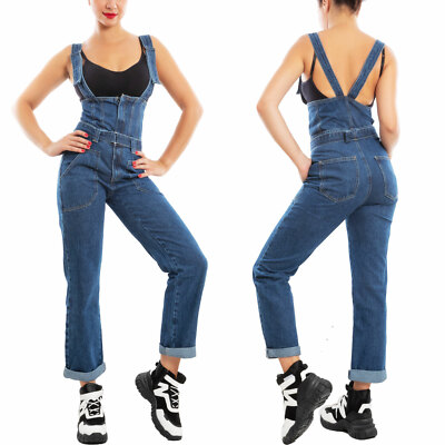 Damen Jeans Latzhose Overall Ganzanzug Jumpsuit Hose TOOCOOL F3448