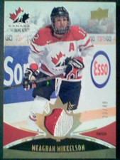 MEAGHAN MIKKELSON  AUTHENTIC TEAM CANADA WOMEN'S GAME-USED PATCH CARD /49  SP