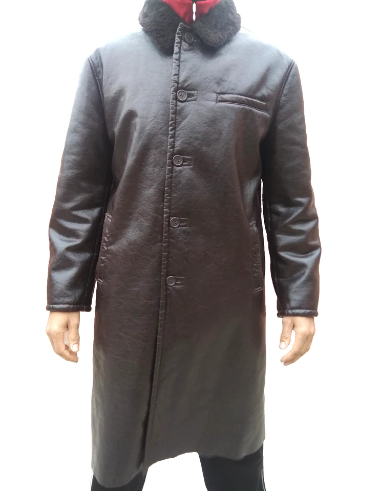 AJ Armani джинсы пальто мужчин куртка длинный коричневый акрил сделано в Румынии размер 38 США XL - Изображение 2 из 4