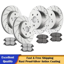 Fit RAV4 Venza C-HR ES250 UX200 Front Rear Drilled Brake Rotors Brakes Pads Kits