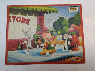 Vintage 1950s Jaymar Warner Bros Elmer Fudd Bugs Bunny Sylvester Tray Puzzle