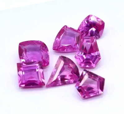 Pink Sapphire Natural 50 Ct Certified 4-6 Pcs Loose Gemstone Fancy Cut Lot