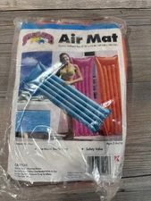 Vtg Splash Club Vinyl Air Mat Pool Lounge Float 27" x 72" Neon Orange New