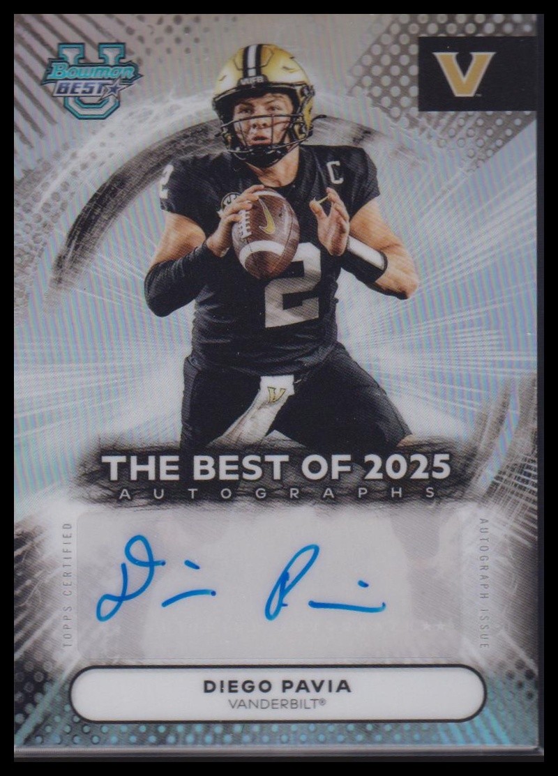 Diego Pavia #BOA-DPA 2025 Bowman University Best Best Of 2025 Autographs