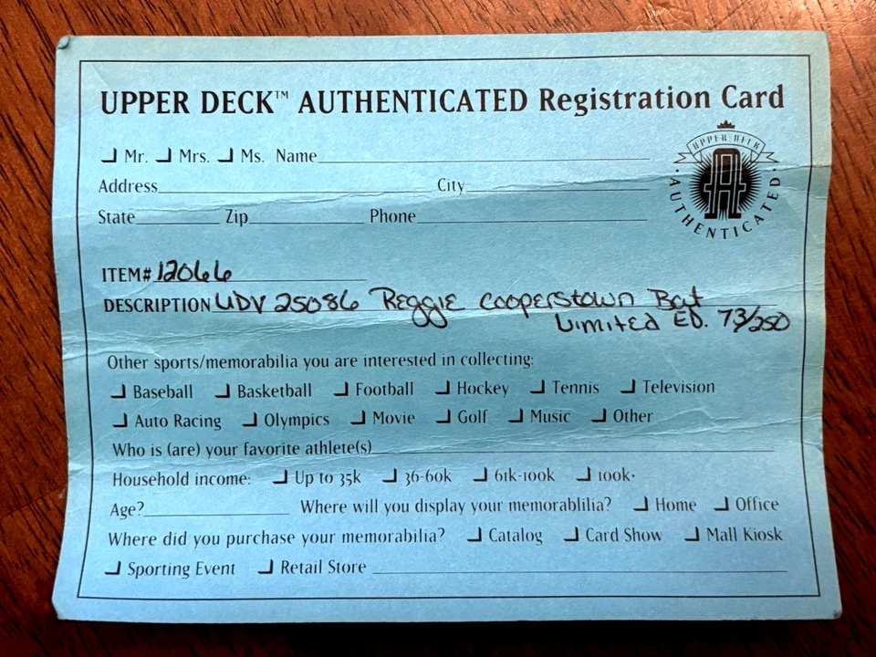 Reggie Jackson  COA  Signed NY Yankees Bat 73/250 Mr October / wall display case - Image 4 of 4