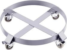 Heavy Duty 55-Gallon Drum Dolly 1000LB Carbon Steel Wheels with Brakes Warehouse