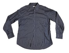 Versace Collection City dress shirt. blue/grey striped pattern. Men’s 17.5 - 44