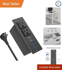 Fast Charging Grommet Outlet: 2 USB-C, 2 AC Outlets, Flush Design for Desktops