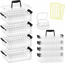 Bead Organizer Box 120 Pcs 4-Tier Large Capacity Stackable Bead Storage