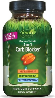 3-in-1 Carb Blocker , Maximum Strength, 150 Liquid Soft-Gels
