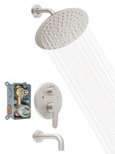 Tub Shower Faucet, Brushed Nickel Shower Faucet Set with 10-Inch Large-Capaci...